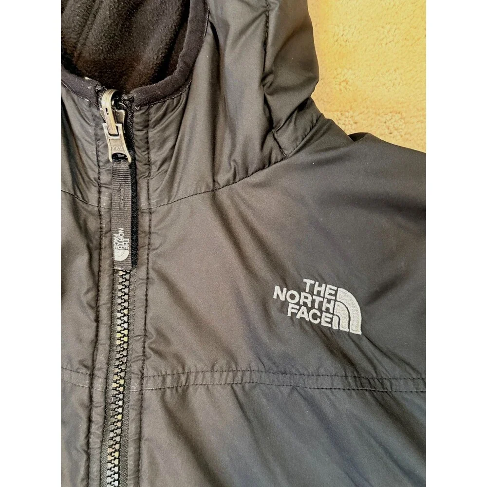 The North Face Reversible Black Puffer Fleece Jacket Youth Large 10-12 Gorpcore